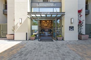 Leasing center entrance at aventine apartments in hercules, ca 94547